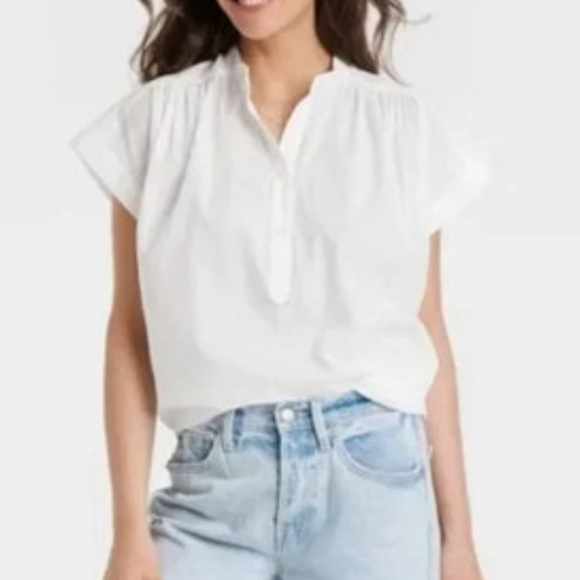 Universal Thread Tops - NWT Universal Thread White Popver Blouse Size XL
